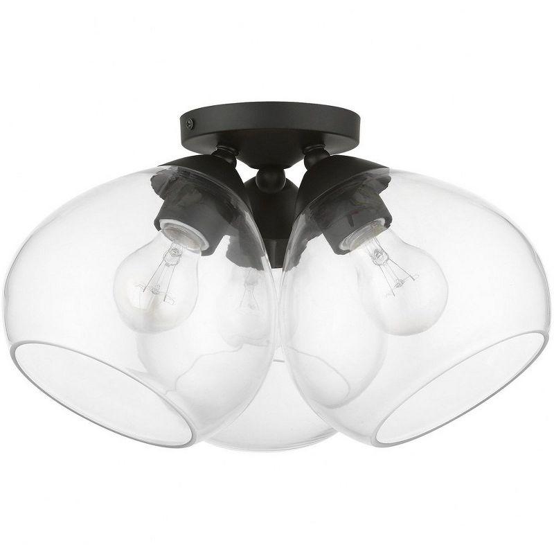 Livex Lighting Catania 3 - Light Semi-Flush Mount in  Black