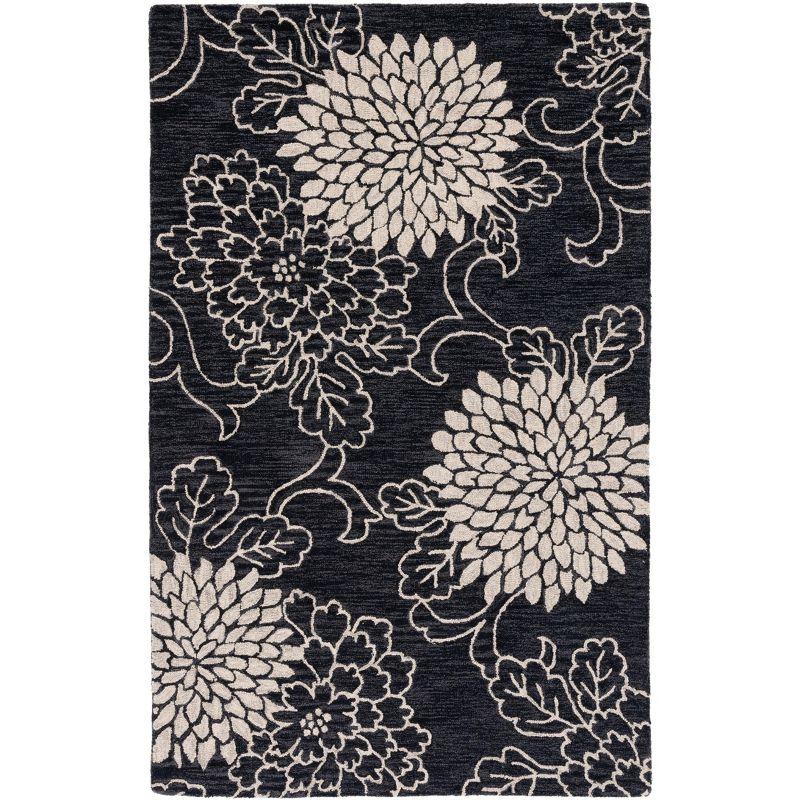 Jardin JAR602 Hand Tufted Area Rug - Black/Ivory - 8'x10' - Safavieh.