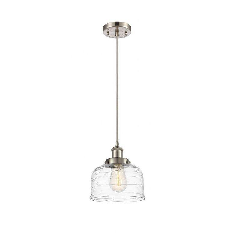 Bell 10" Clear Glass Mini Pendant in Brushed Nickel