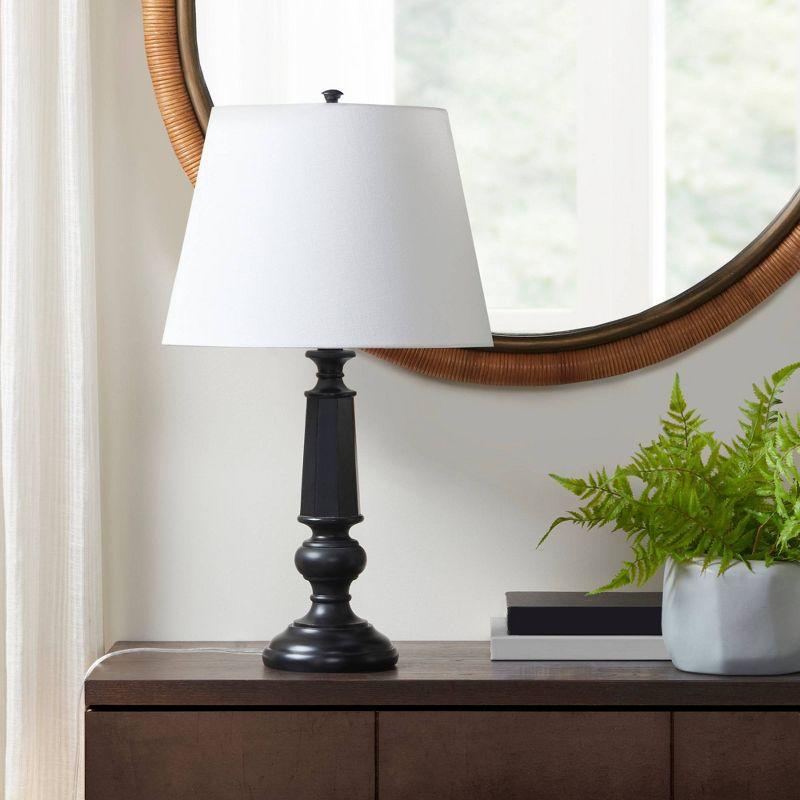 Landsdown Black Faceted Table Lamp 24.25" H