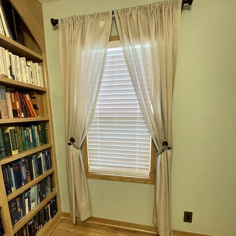 54"x63" No. 918 Light Filtering Semi-Sheer Amalfi Rod Pocket Curtain Panel Blush: Linen Sheer Curtain Panels, Modern Decor