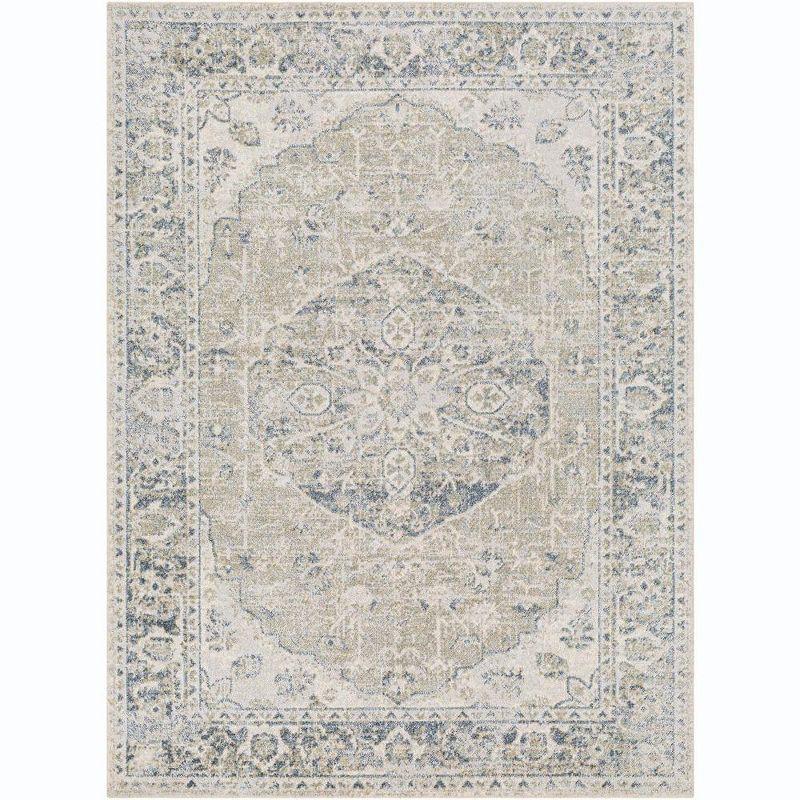 Mark & Day Edmonson 2'3"x3'9" Rectangle Washable Woven Indoor Area Rugs Olive/Dark Blue