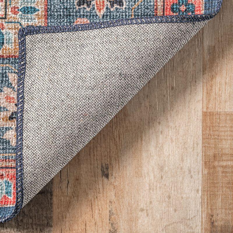 Nuloom Francis Persian Medallion Pet Friendly Machine Washable Area Rug, 4' x 6', Blue