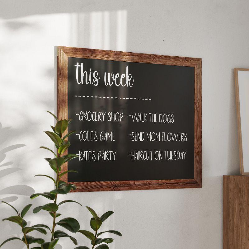 Torched Brown 32" x 46" Magnetic Wall Chalkboard with Pine Frame