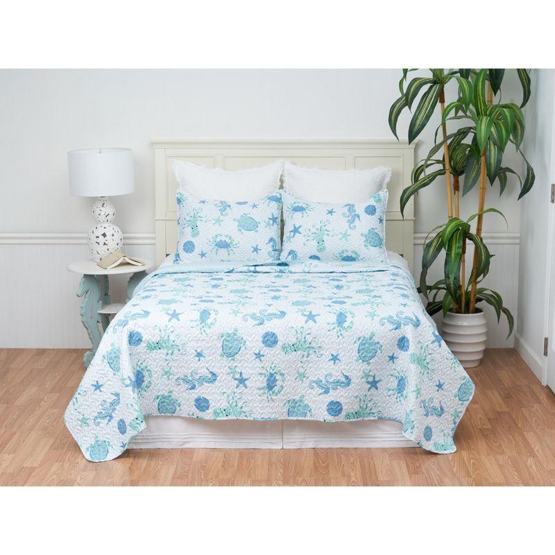 Outlook Beach Coastal Beach Reversible Quilt Set