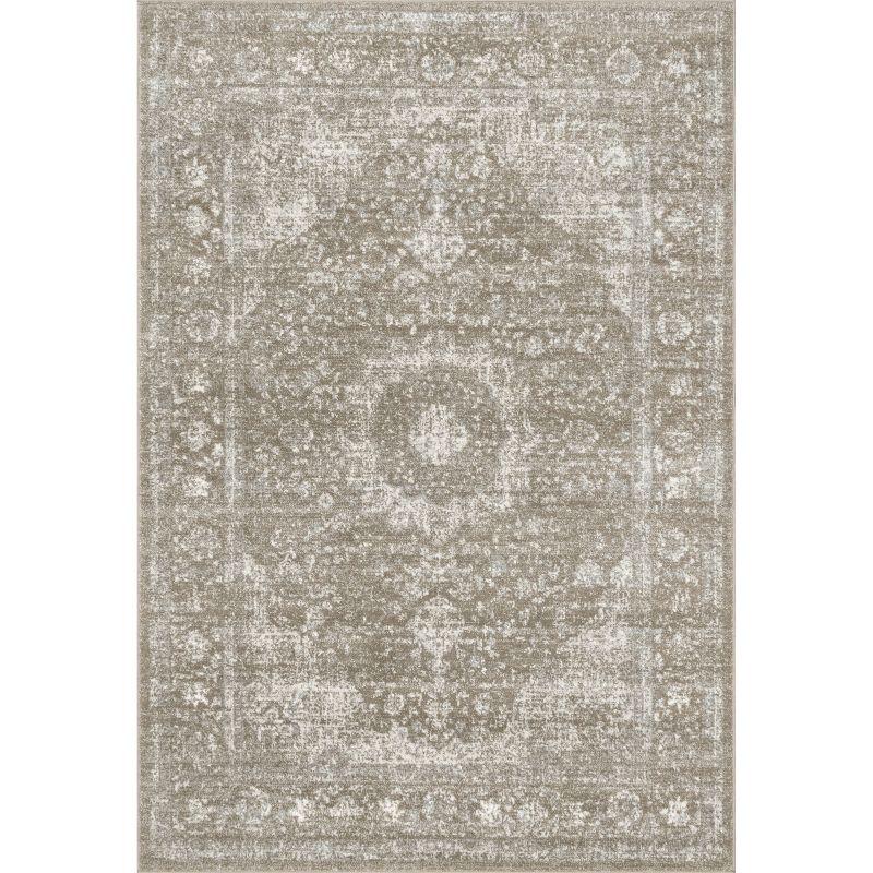 Nuloom Verona Oriental/Persian 5x7 Indoor Area Rug for Living Room Bedroom Dining Room Kitchen, Brown/Off White
