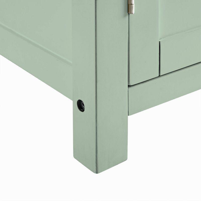 Savannah Wood Top Drop Leaf Kitchen Island/Cart Mint - Crosley: Adjustable Shelves, Spice Rack, Caster Wheels