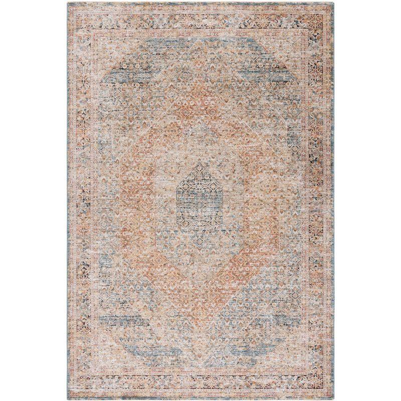Silverado SVD106 Power Loomed Area Rug - Blue/Rust - 4'x6' - Safavieh.