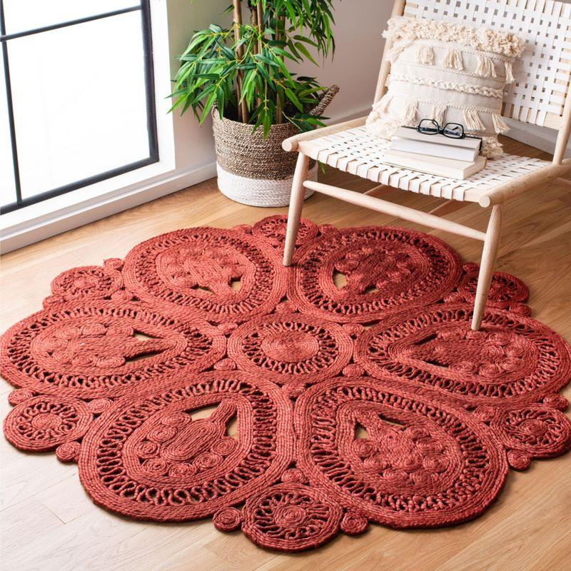 Natural Fiber NF360 Hand Woven Indoor Area Rug - Rust - 5' Round - Safavieh