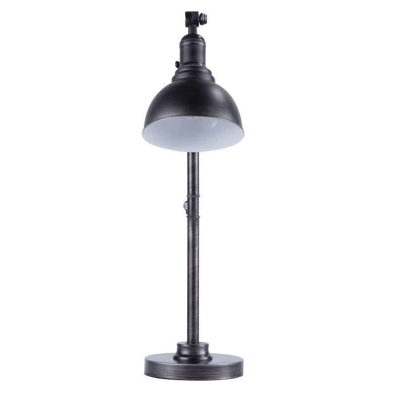 Emery Contemporary Adjustable Silver Metal Table Lamp
