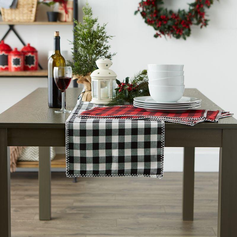 DII Buffalo Check Placemat Set 6 Piece, Red & Black, 13x19"