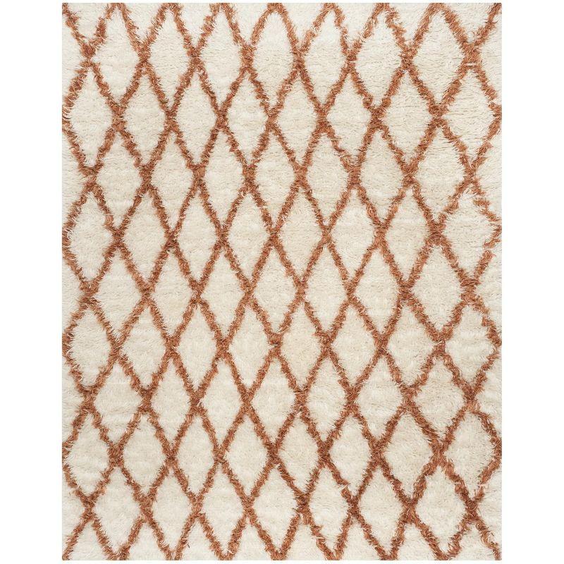 Kenya KNY712 Hand Knotted Area Rug - Ivory/Terracotta - 8'x10' - Safavieh