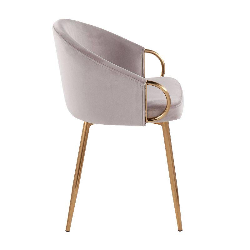 Claire Velvet/Steel Dining Chair Gold/Silver - LumiSource