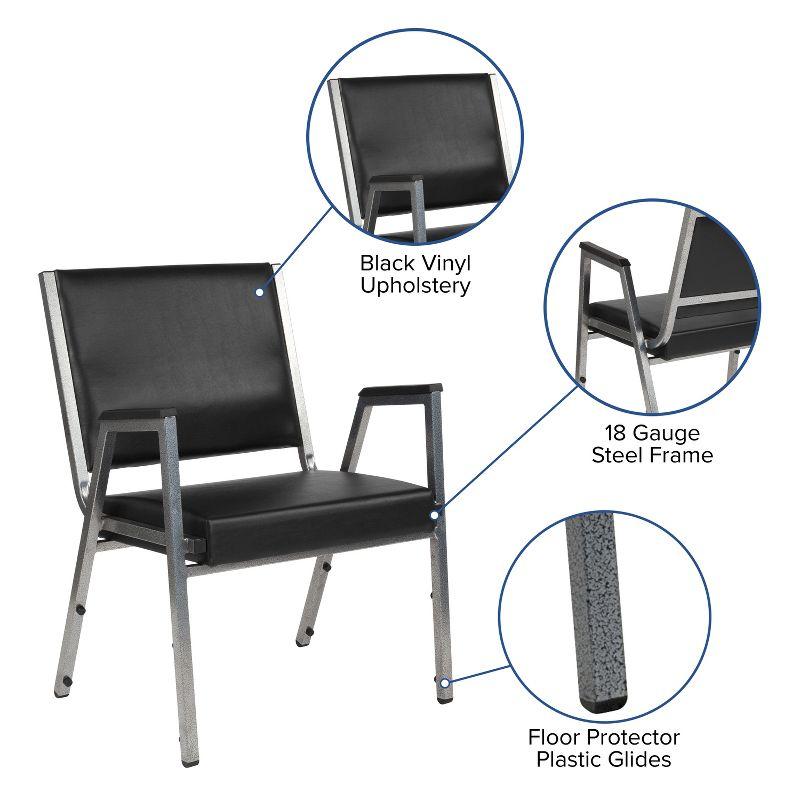 Flash Furniture HERCULES Series 1000 lb. Rated Black Antimicrobial Vinyl Bariatric Medical Reception Arm Chair