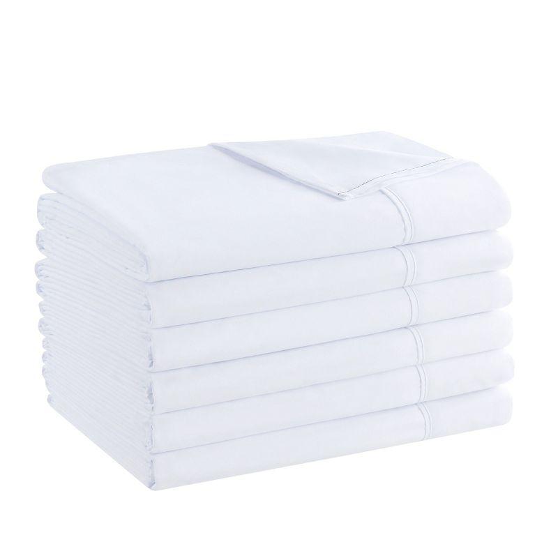 White Queen Brushed Microfiber Flat Sheets Set of 6