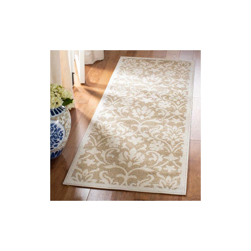 Wheat & Beige Easy-Care Synthetic Runner Rug, 2'3" x 7'