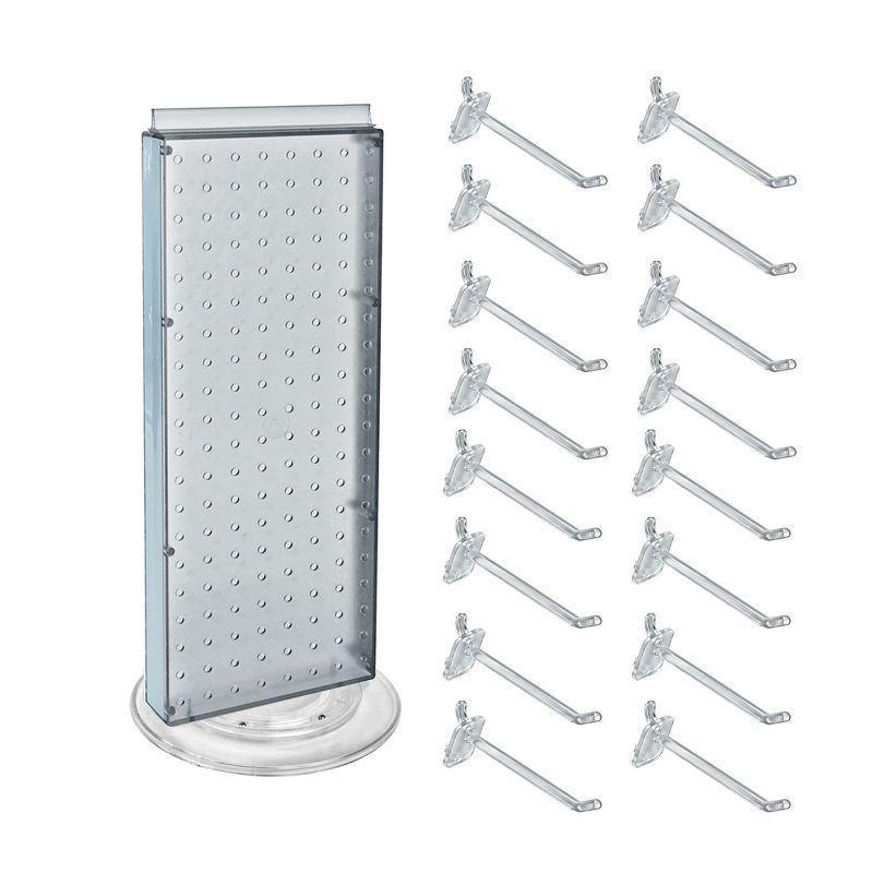 Revolving 8"W x 20.625"H Pegboard Counter Display w/16 4"Hooks