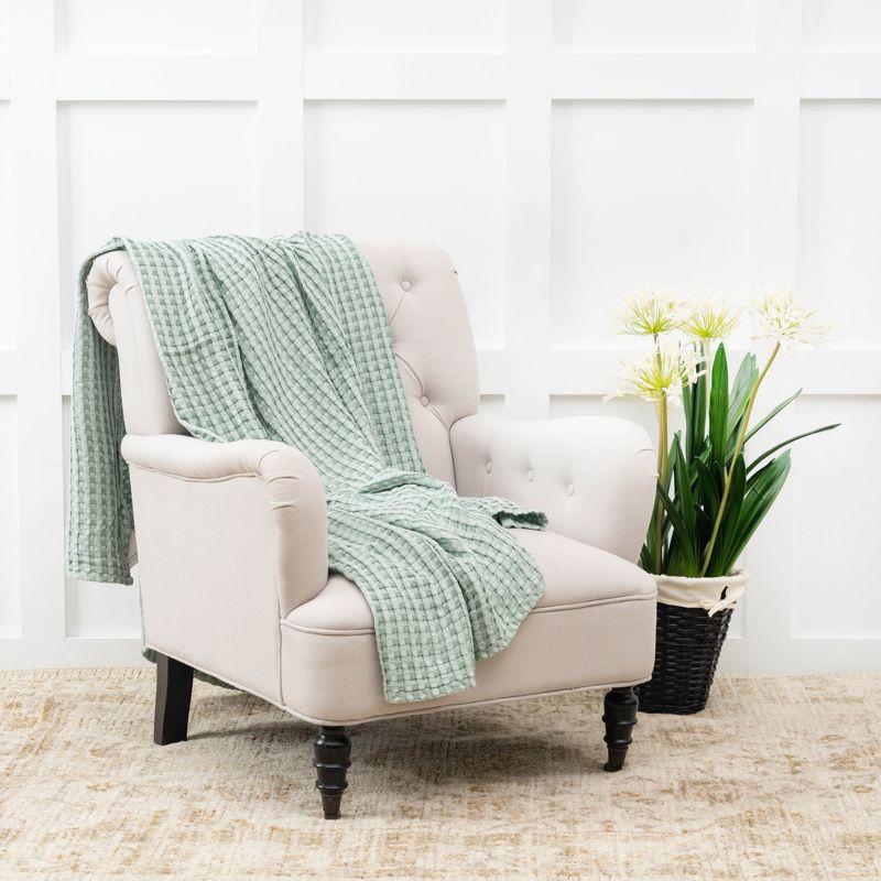 C&F Home Sage Bamboo Cotton Waffle Cooling Throw Blanket