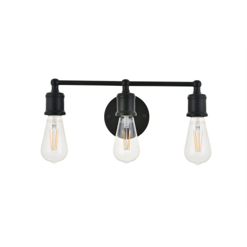 Elegant Lighting Serif 3 light black Wall Sconce