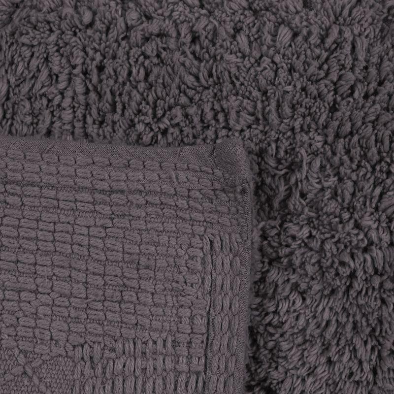 Set of 2 Classy Bathmat Collection Grey Cotton Tufted Bath Rug - Home Weavers