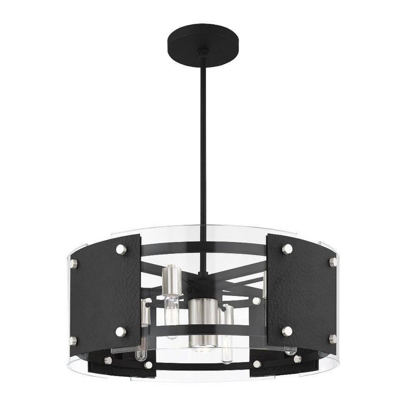 Barcelona Black and Brushed Nickel 7-Light Pendant Chandelier