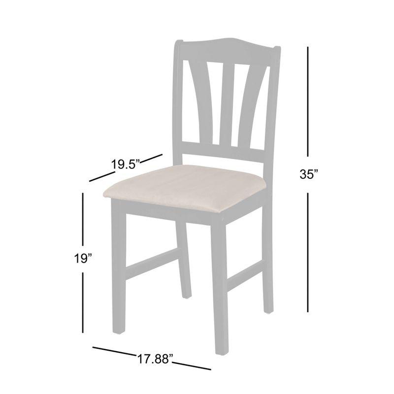 Buylateral 5pc Metropolitan Dining Set White: Rubberwood Frame, Padded Microfiber Seats, Non-Extension Table