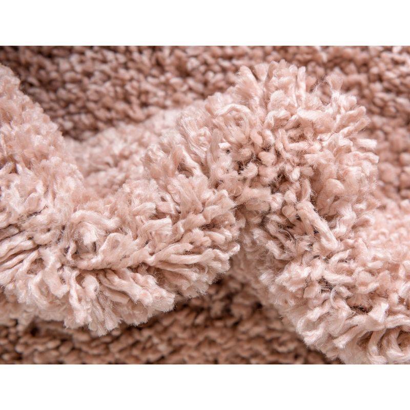 Dusty Rose Rectangular Shag Indoor Area Rug