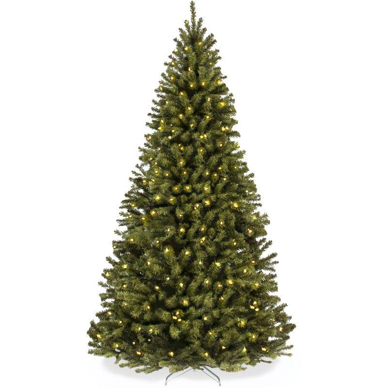 Best Choice Products 4.5ft Pre-Lit Spruce Hinged Artificial Christmas Tree w/ 200 Incandescent Lights, Foldable Stand