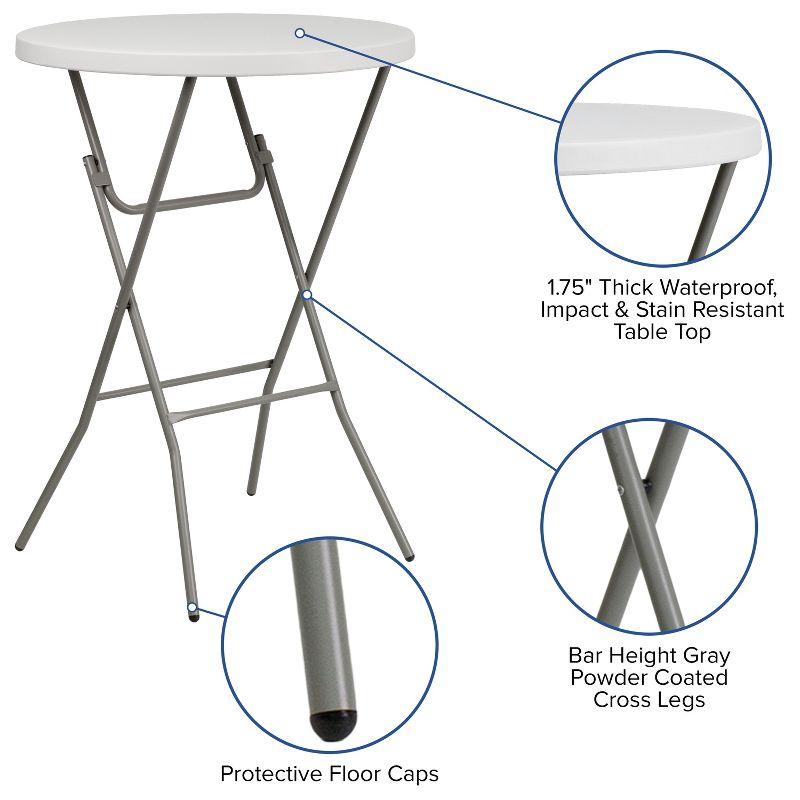 Flash Furniture Parker Round Plastic Bar Height Folding Event Table