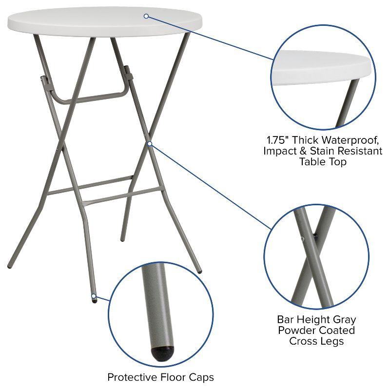 Parker 2.63-Foot Round Plastic Bar Height Folding Event Table