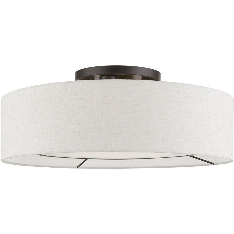 Livex Lighting Ellsworth 4 - Light Semi-Flush Mount in  Brushed Nickel/Shiny White