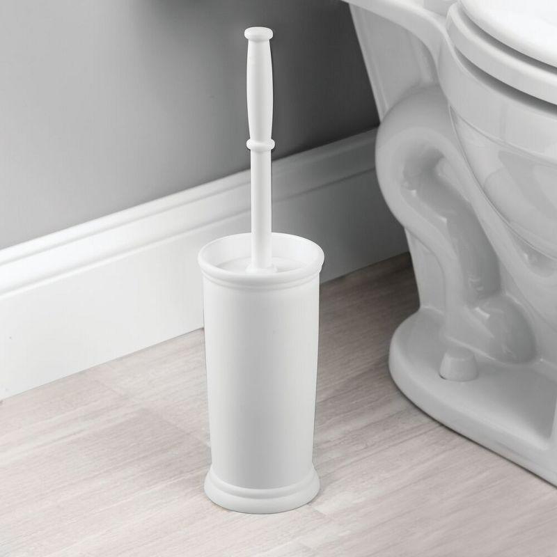 Kent White Plastic Toilet Brush and Holder Set