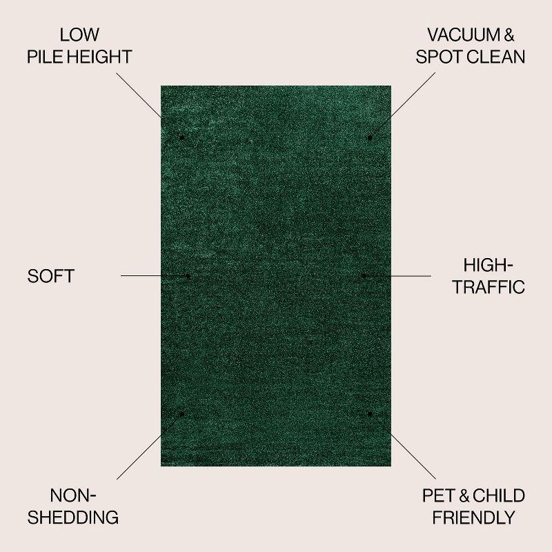 Haze Solid Low-Pile Emerald 10 ft. x 14 ft. Area rug -JONATHAN Y