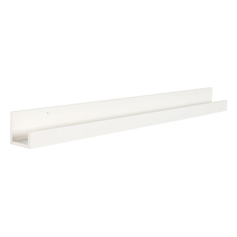 Modern White Floating Wall Shelf for Picture Frames, 42 in