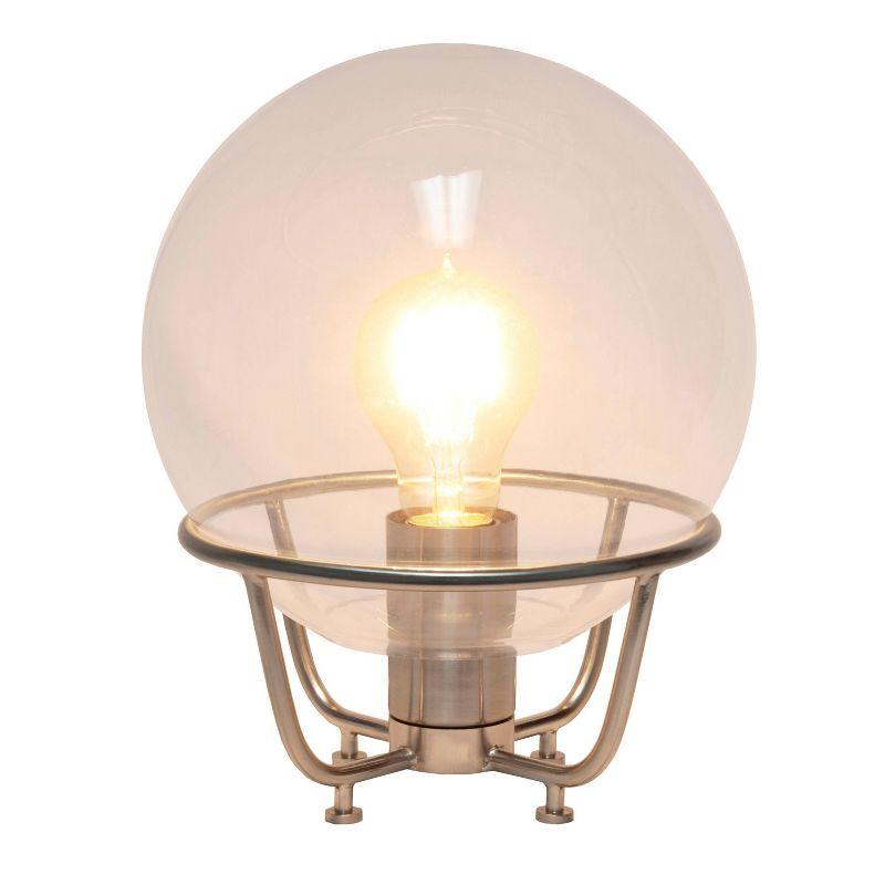 Old World Globe Glass Table Lamp Silver - Lalia Home: Brushed Nickel, No Assembly Required, UL Listed