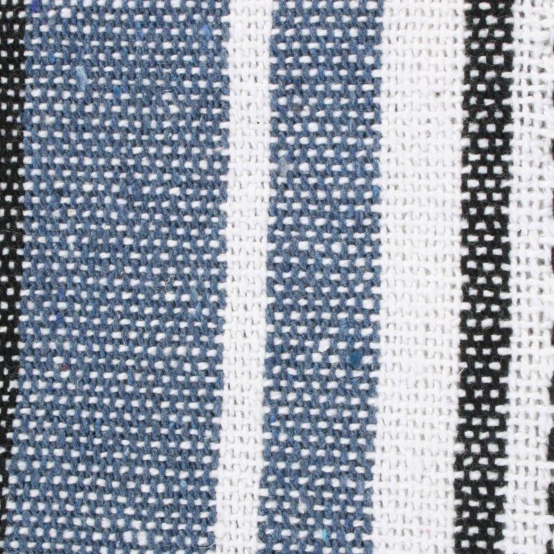 50"x60" Farmhouse Striped Throw Blanket Blue - Design Imports: Cozy Cotton, Machine Washable
