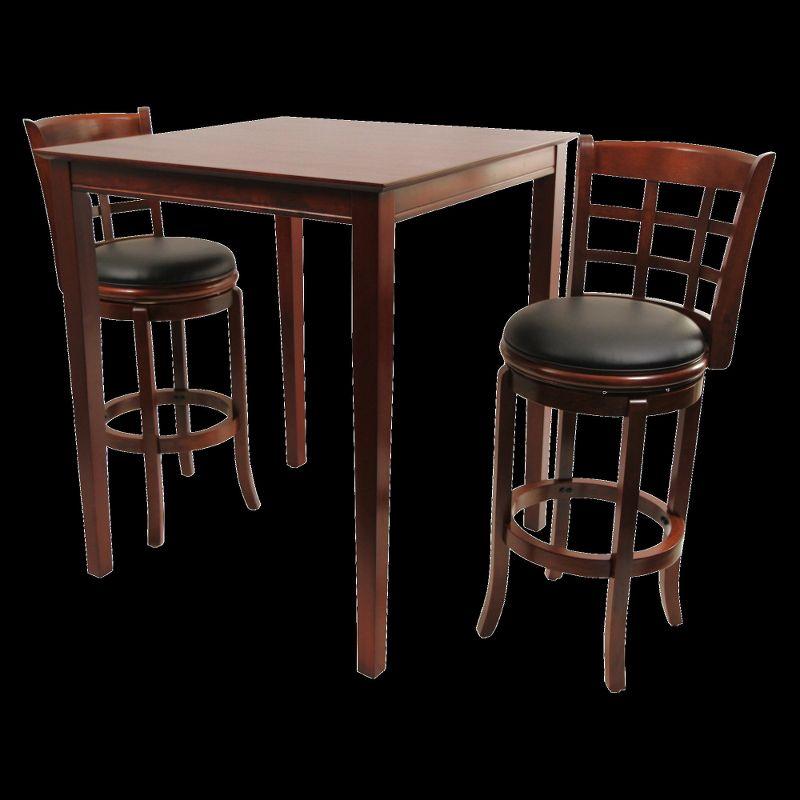 Kyoto Cherry Wood and Leather 360° Swivel Barstool