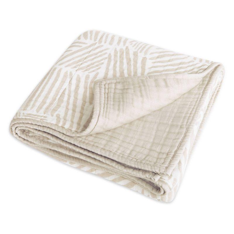 Oat Stripe Quilt In 3-Layer Muslin Cotton