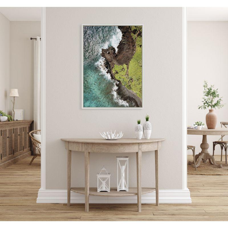 28" x 38" Sylvie Going Back to Maui Framed Canvas by Rachel Bolgov White - Kate & Laurel All Things Decor