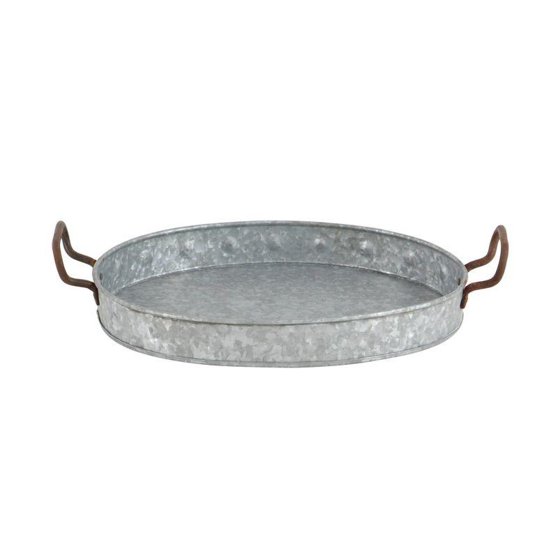 Farmhouse Iron Serving Tray Set Gray 3pk - Olivia & May