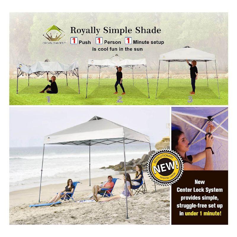 9x9 Pop Up Canopy Tent with Roller Bag – Slant Leg Outdoor Shade for Events & Camping White