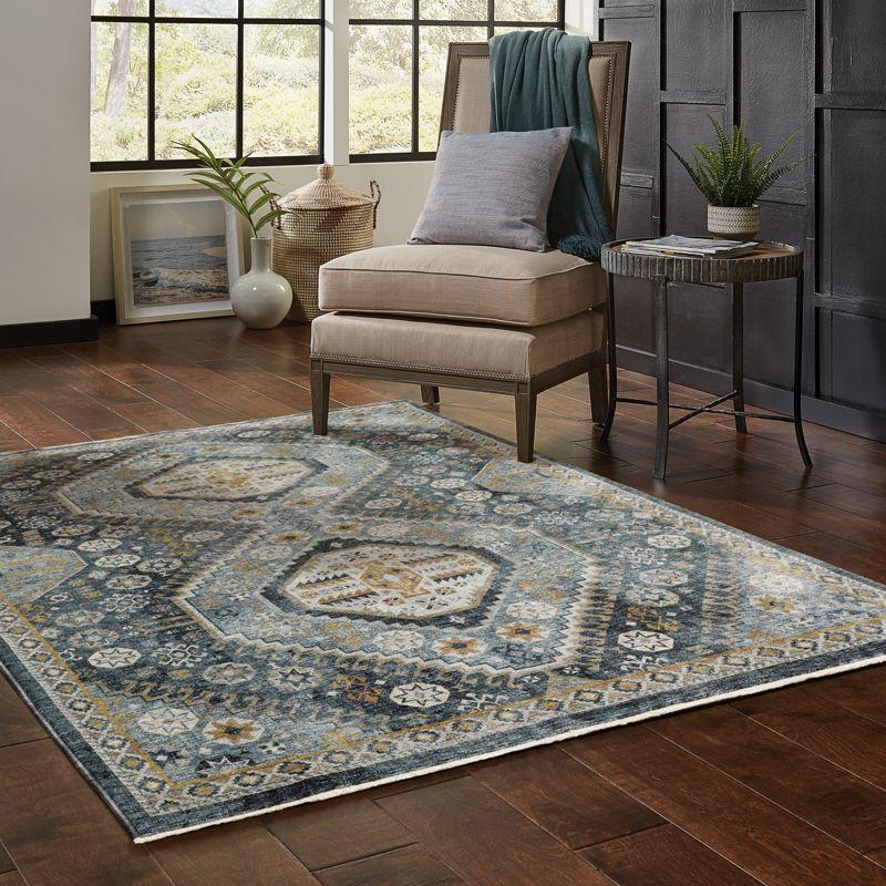 Oriental Weavers Aberdeen 7150B Blue/ Gold Indoor Area Rug - 5'3" x 7'6"