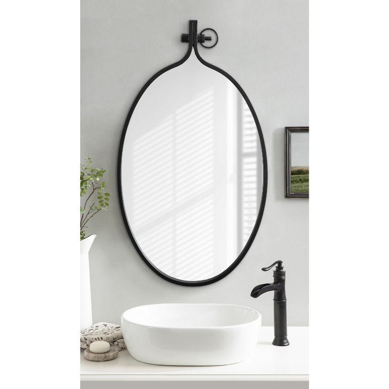 Kate and Laurel Yitro Metal Framed Wall Mirror, 20x34, Black