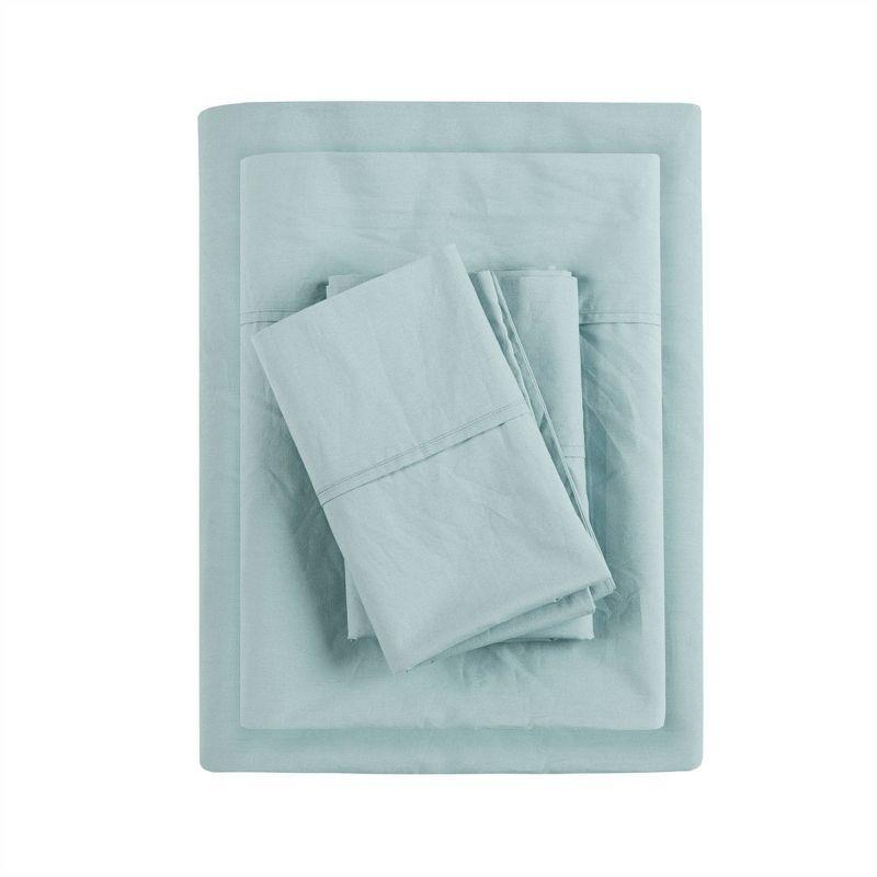 Madison Park Peached Percale 200 Thread Count Relaxed Cotton Percale Sheet Set