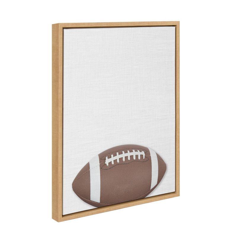 18" x 24" Sylvie Color Football Portrait Framed Canvas Natural - DesignOvation: Modern Style, Plastic Frame, Screen Print Wall Art