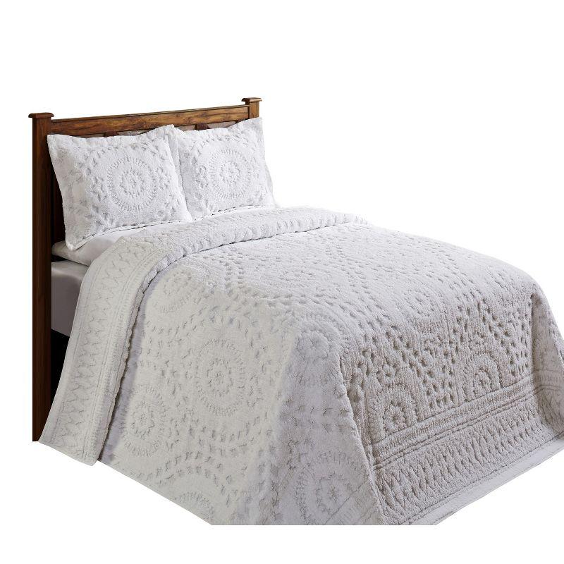 Better Trends Rio 100% Premium Cotton Tufted Bedspread Set, Soft & Luxurious Feel, Perfect for Gifting, All Seasons Machine Washable Medallion Bedding Set