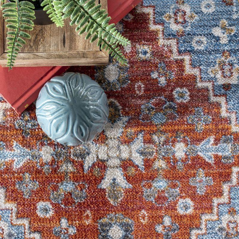 Nuloom Farley Oriental/Persian 4x6 Indoor Area Rug for Living Room Bedroom Dining Room Kitchen, Blue/Multicolor