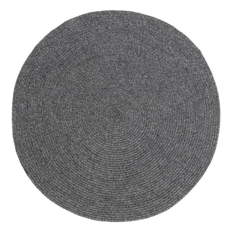 Nuloom Wynn Solid 4 Round Indoor/Outdoor Accent Rug for Living Room Patio Deck Front Porch Entryway Kitchen, Charcoal
