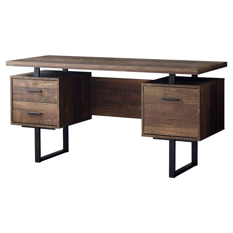 Monarch Specialties Computer Desk, Home Office, Laptop, Left, Right Set-Up, Storage Drawers, 60"L, Metal, Laminate