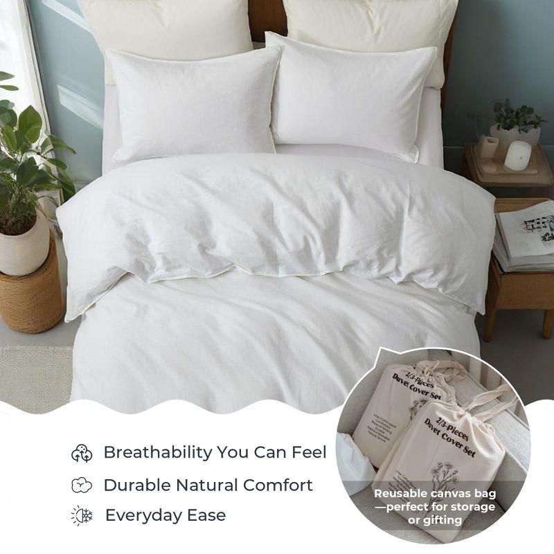 Peace Nest Linen and Cotton Duvet Cover with Pillowcase